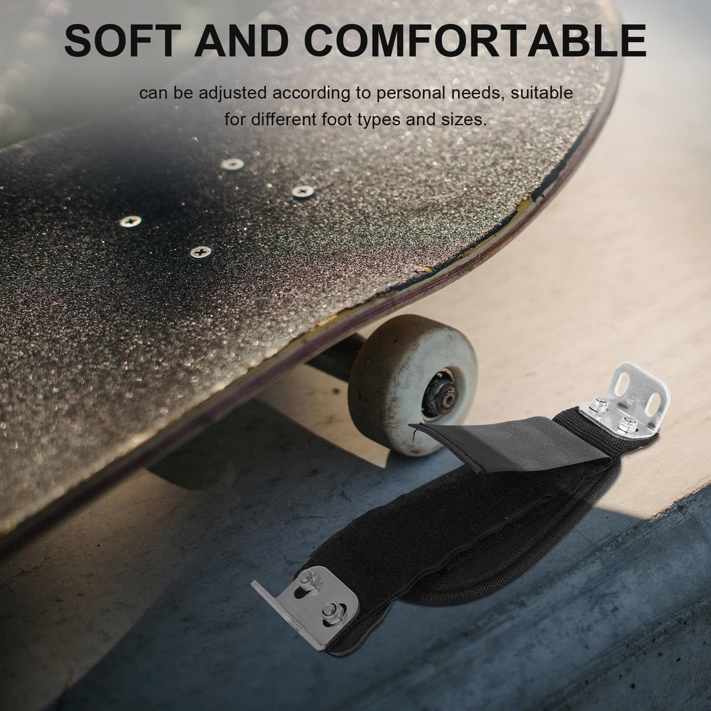 SWETRACE 1 Pair Nylon Alloy Skateboard Foot Band Strap for Electric Skateboarding Outdoor Activities 9.4x3.1x1.2in