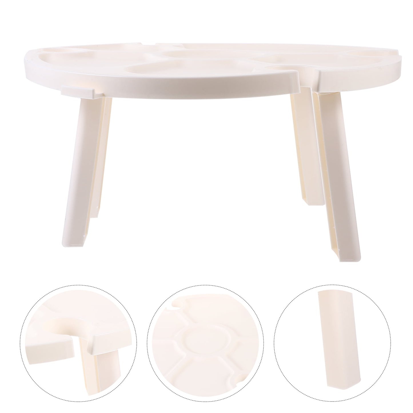 SWETRACE Small Outdoor Table Folding White Plastic 1Pcs 5.5X11.8X11.8in