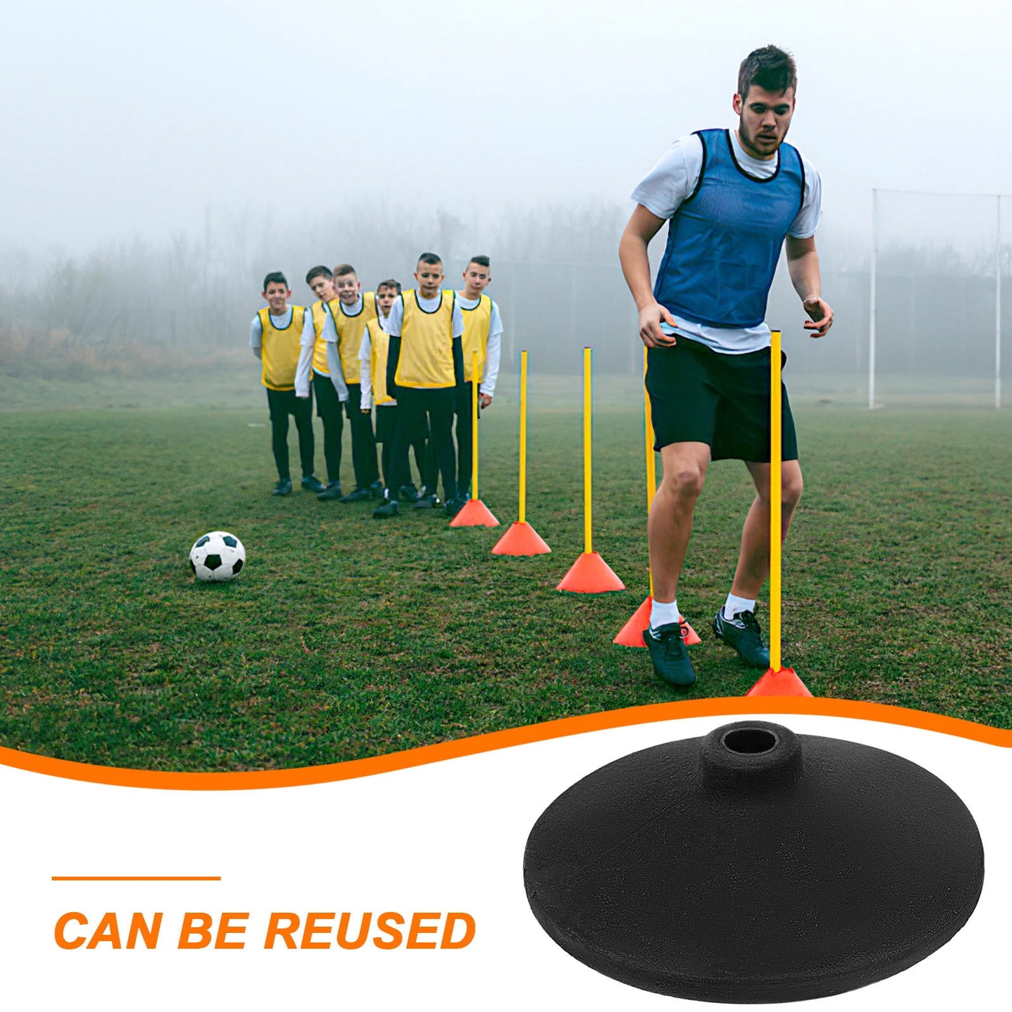 SWETRACE 1Set Soccer for Sports Practice Safety and Stability Black Color 8.5x8.5x2.2in