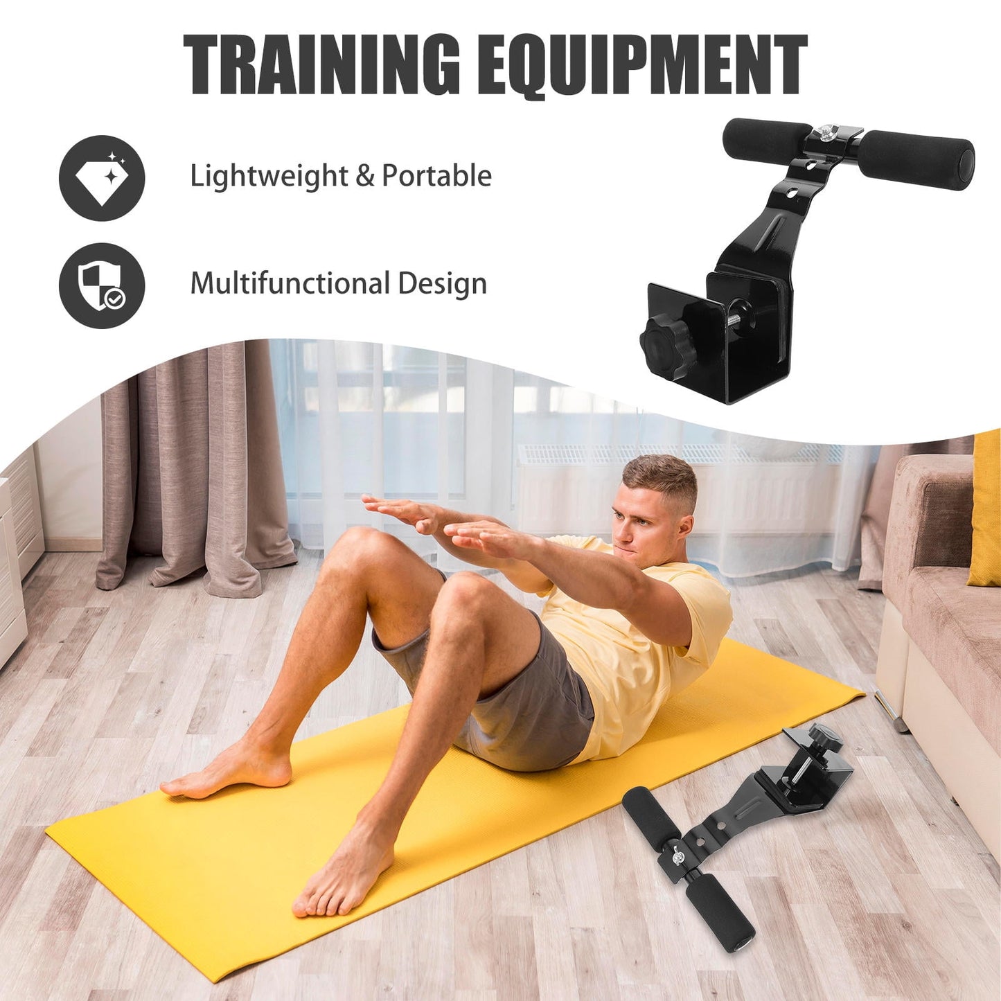 SWETRACE Abdominal Exercise Roller Ab Training Bar White 1Pcs Indoor Exercise