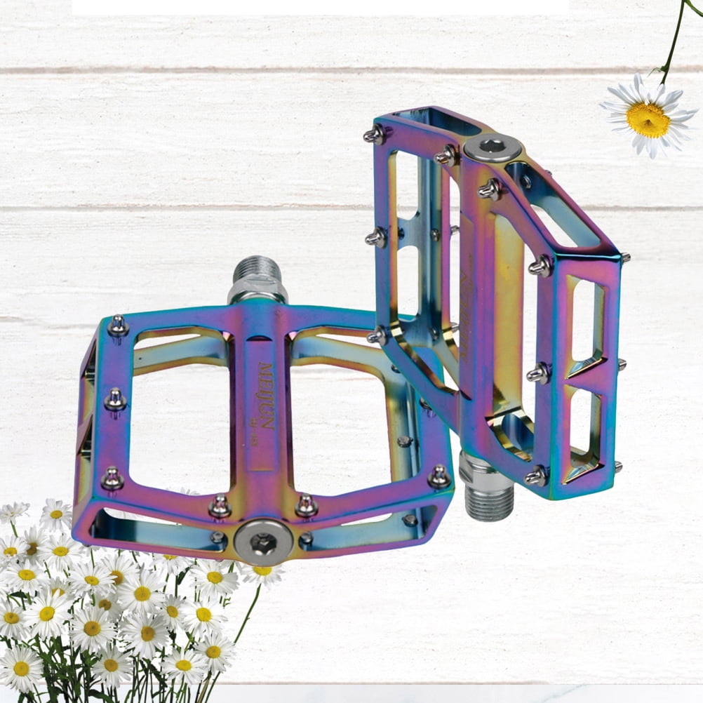 SWETRACE Colorful Aluminum Alloy Foot Pedals for Cyclists 1 Pair 4.5*3.6*0.8in