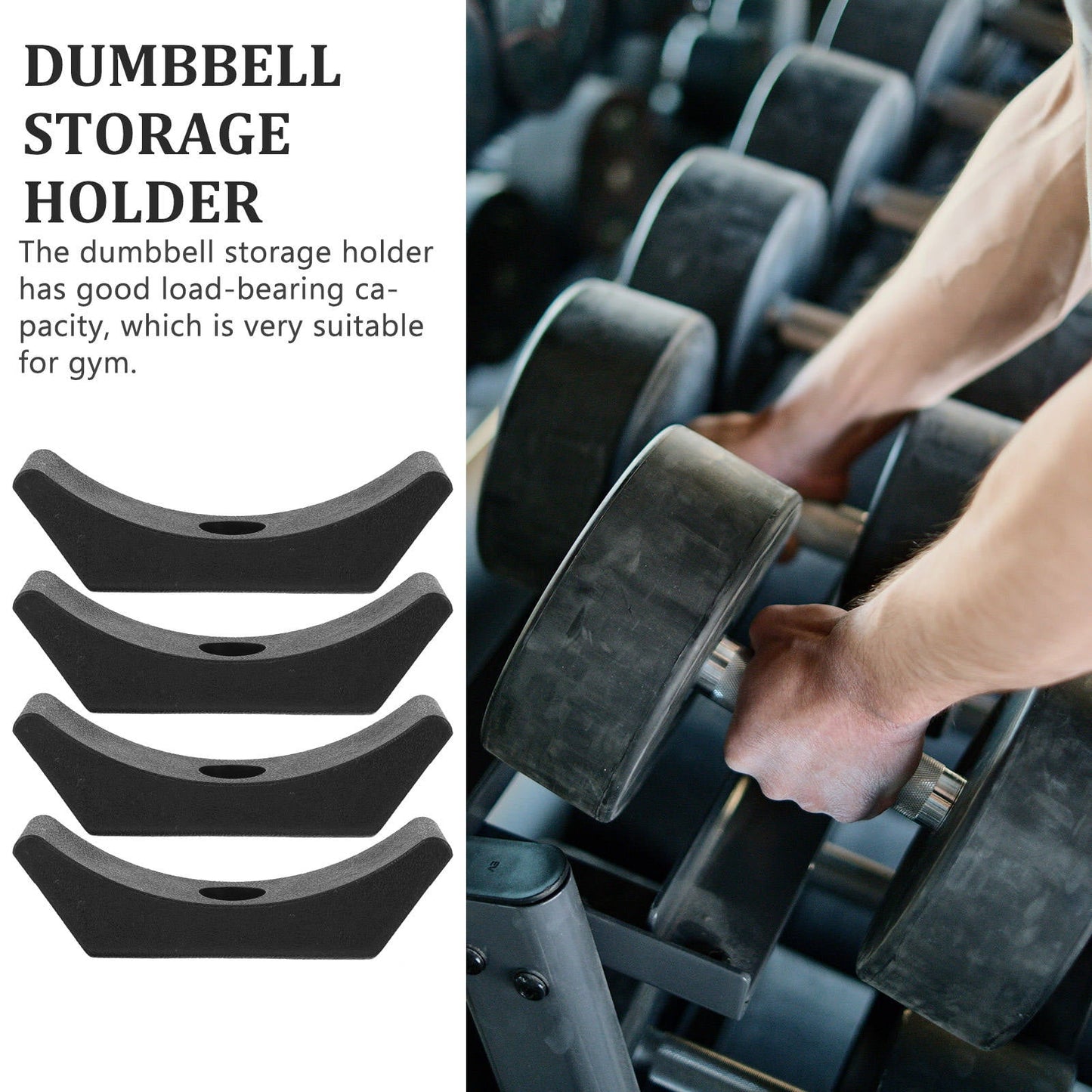 SWETRACE 4Pcs Small Dumbbell Rack Storage for Gym Accessories with Rectangular Shape and 15x5cm Size