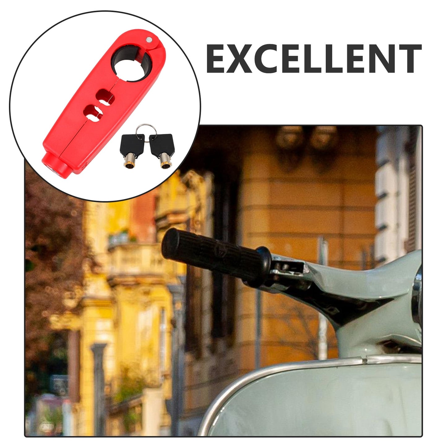 SWETRACE 1Pcs Compact Anti-scratch Surface Handlebar Lock Bicycle Outdoor Use 5.9x1.97x1.38in
