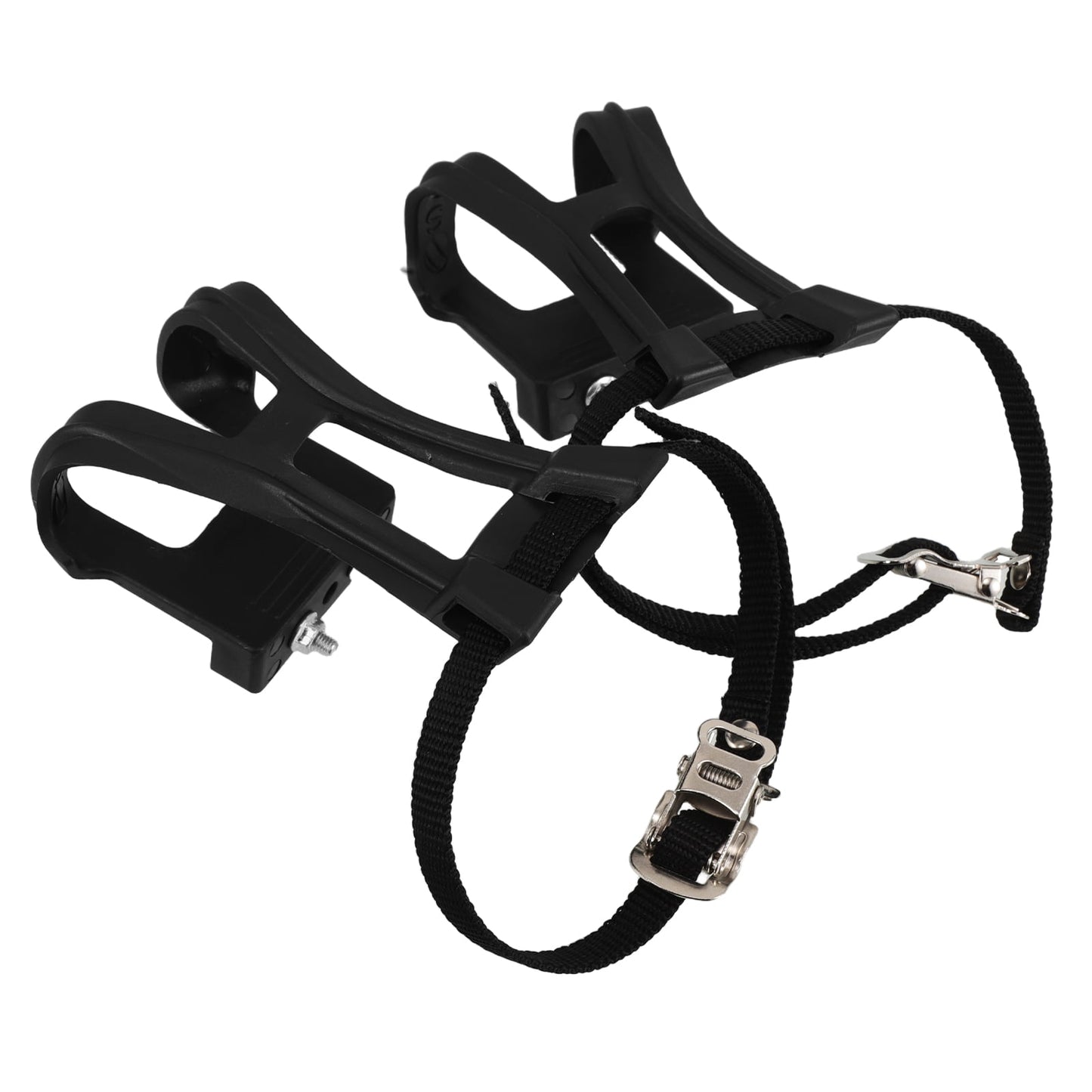 SWETRACE 2Pcs Bike Pedal Toe Cages And Straps Black for Secure Installation