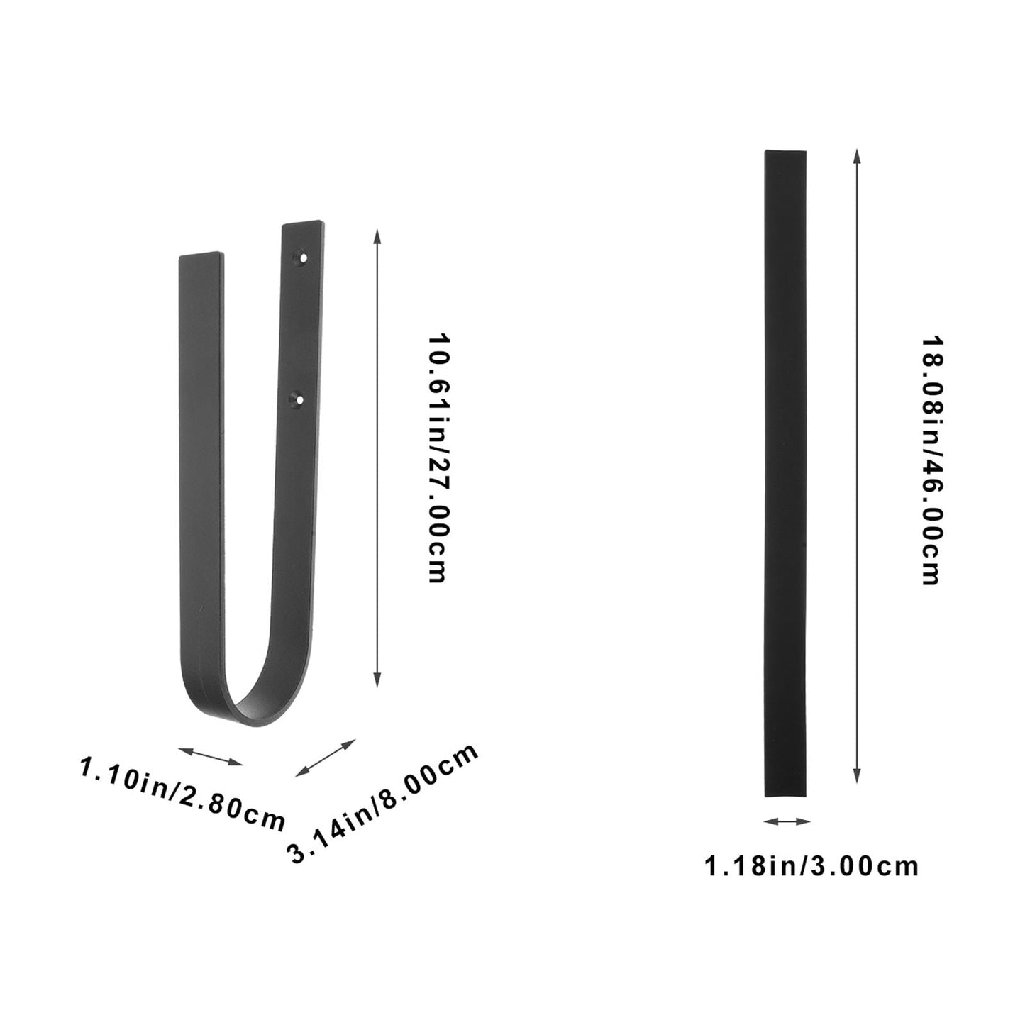 SWETRACE 1Set Iron Surfboard Hanging Hook Deep Gray Simple Design for Sports Equipment Wall Storage 11.8x3.1x1.1in