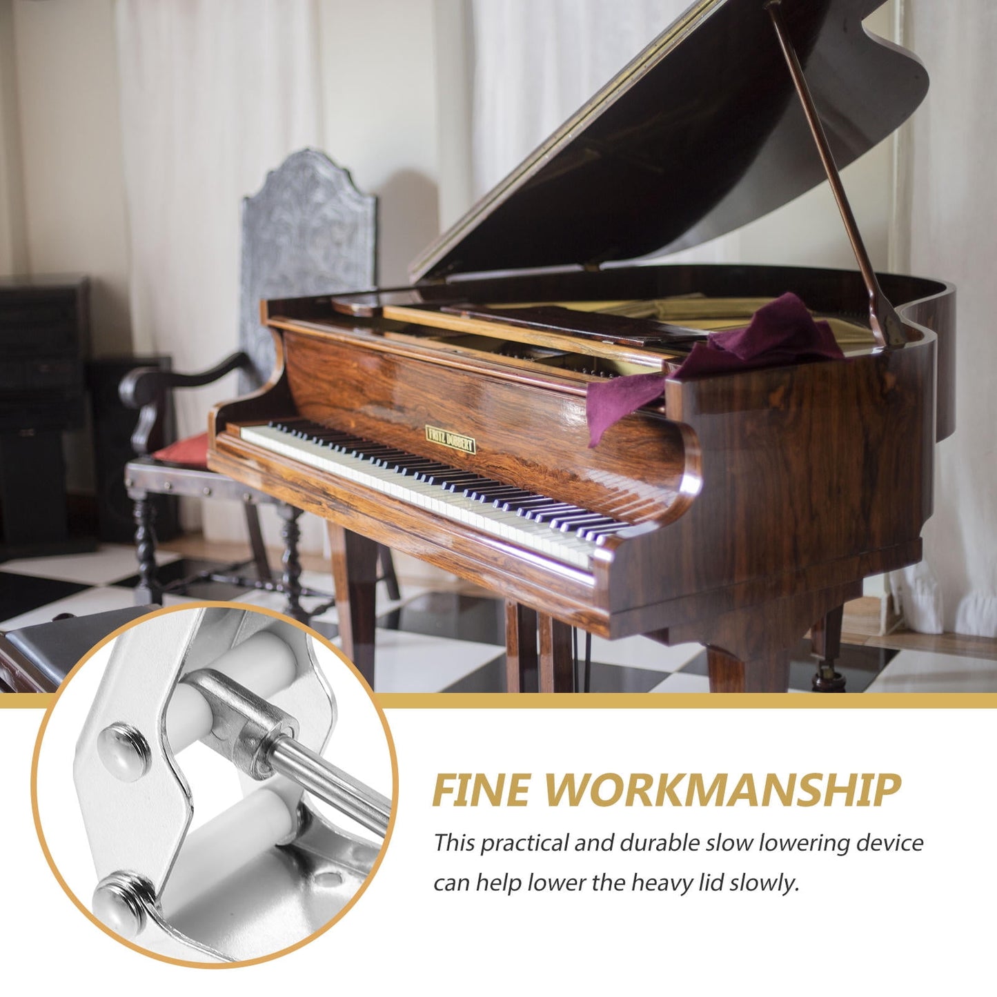 SWETRACE Pianists Must Have 1Pack Piano Tool Slow Fall Device Metal Buffer for Protecting Piano Structure During Use