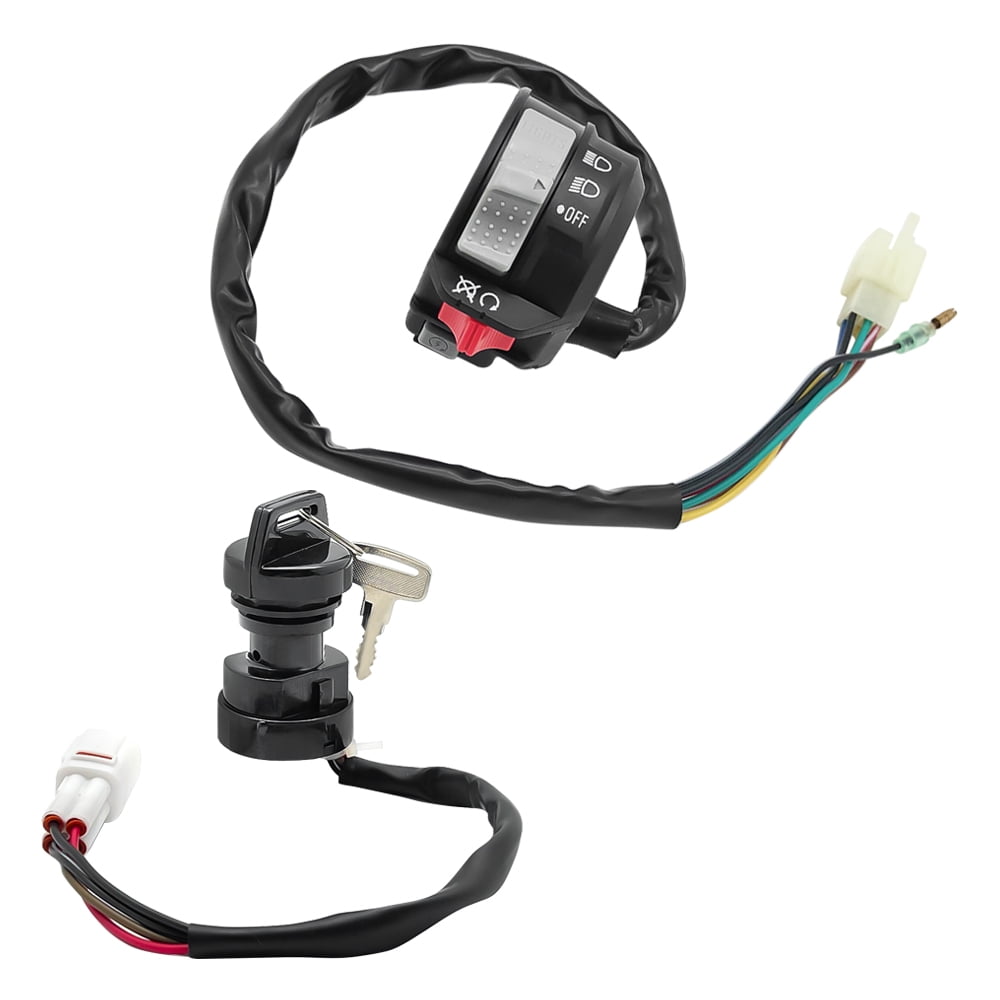 M MATI Start Stop Headlight Switch & Ignition Key Switch for Yamaha Warrior Grizzly Big Bear Wolverine Kodiak MOTO-4