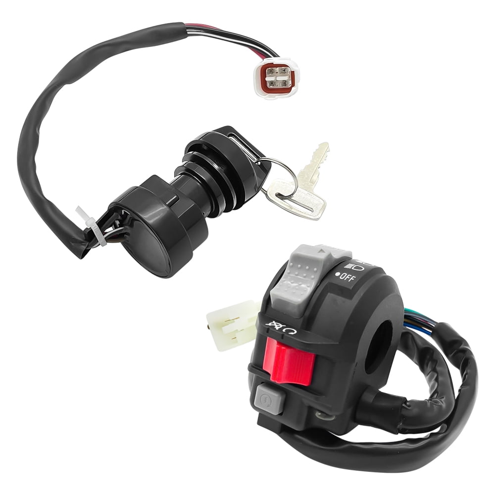 M MATI Start Stop Headlight Switch & Ignition Key Switch for Yamaha Warrior Grizzly Big Bear Wolverine Kodiak MOTO-4