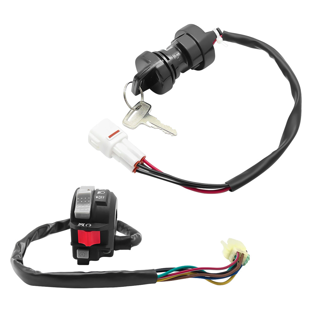 M MATI Start Stop Headlight Switch & Ignition Key Switch for Yamaha Warrior Grizzly Big Bear Wolverine Kodiak MOTO-4
