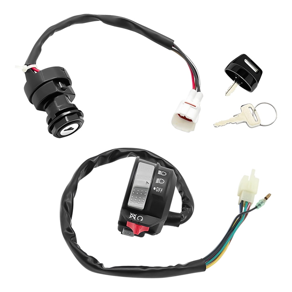 M MATI Start Stop Headlight Switch & Ignition Key Switch for Yamaha Warrior Grizzly Big Bear Wolverine Kodiak MOTO-4