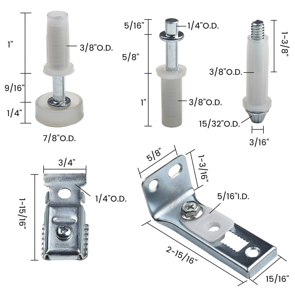 6Pack Bi-Fold Door Hardware Repair Kit For 1" To 1-3/8” Thick Doors