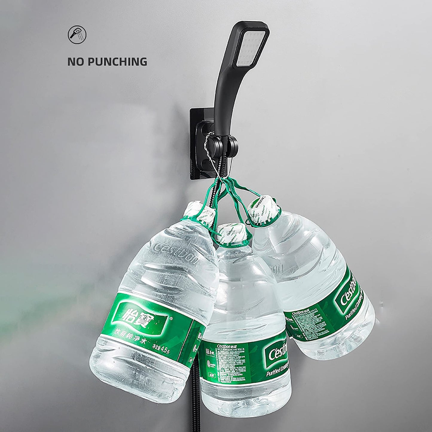 Large Wall Mount Strong Adhesive Waterproof Handheld Shower Holder,Shower Head