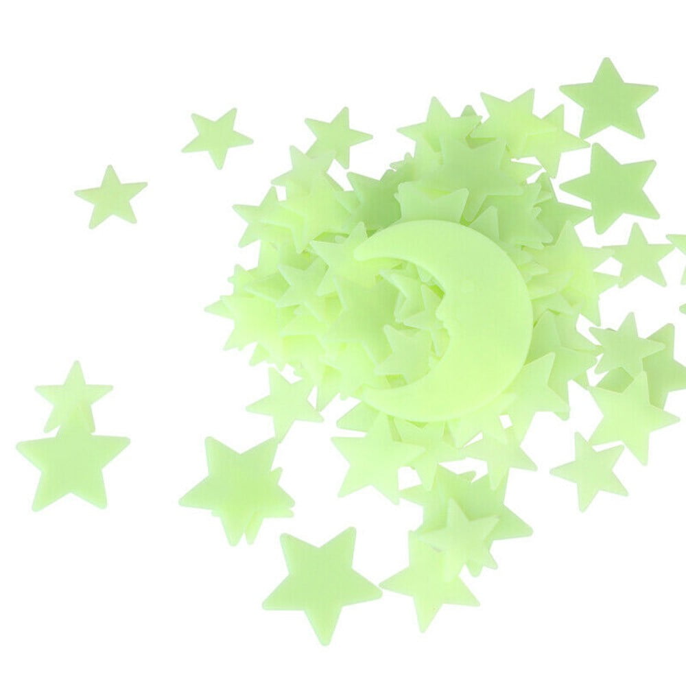 200 Pcs 3D Stars Glow In the Dark Luminous Fluorescent Wall Stickers Room Decors