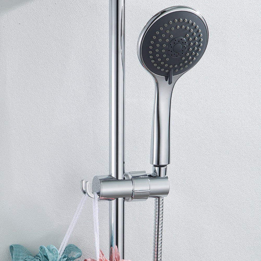 Adjustable Shower Head Holder With 2 Hooks Rotatable Handheld Shower Head Bracket For 16-27Mm Slide Rod Bathroom Accessories \ufeff Smile Home