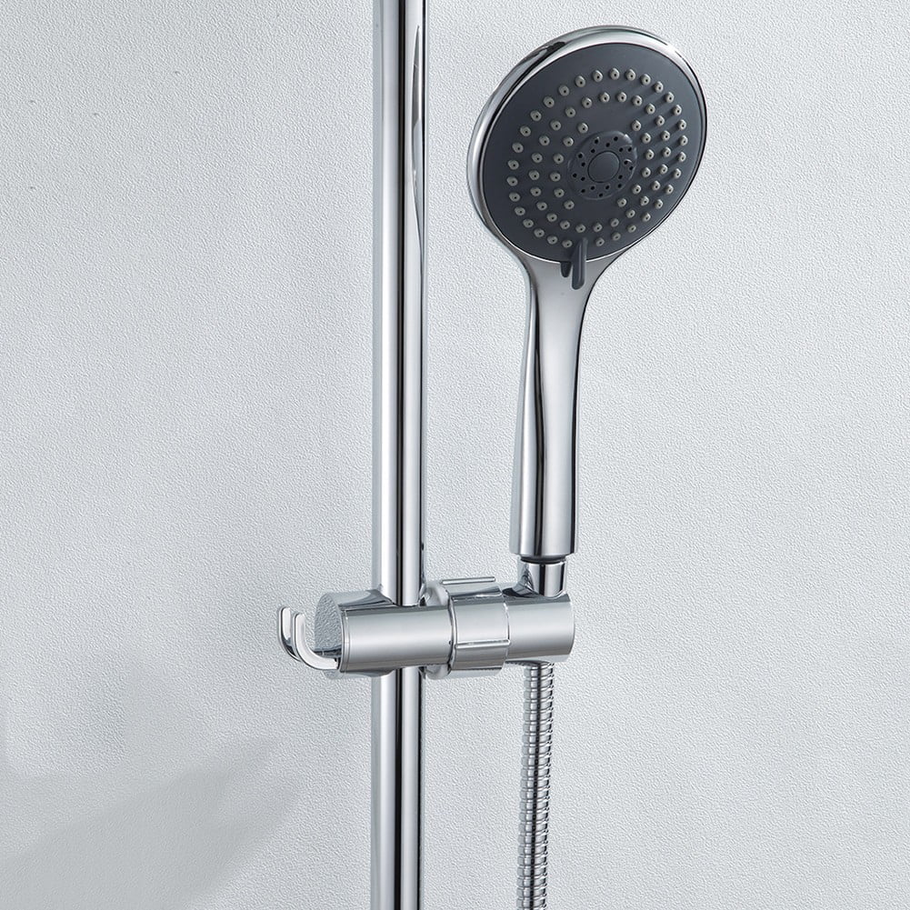 Adjustable Shower Head Holder With 2 Hooks Rotatable Handheld Shower Head Bracket For 16-27Mm Slide Rod Bathroom Accessories \ufeff Smile Home