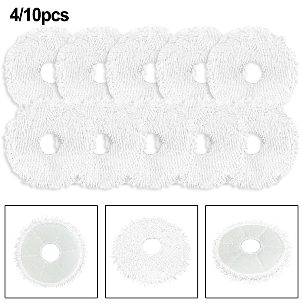 YFind 4/10 Packs Mop Cloth Kits for Midea V12 Vacuum Cleaner Replacement Spare Parts Accessories Mop Cloth Rags Sweeper Cleaning Tools