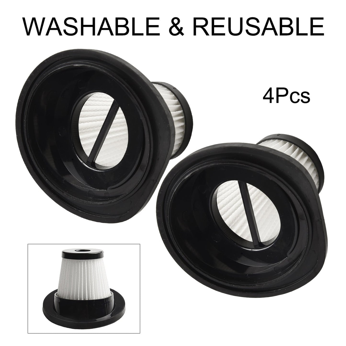 Replacement Handheld Filters Washable Reusable Vacuum Filter For VL189 4 PACK