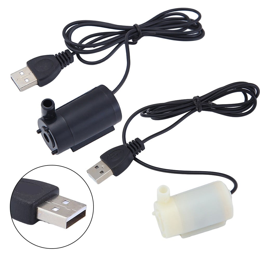 Small Water Pump Silent Submersible USB 5V 1m Cable Garden Outdoor Fountain Tool Black Smile Home Black