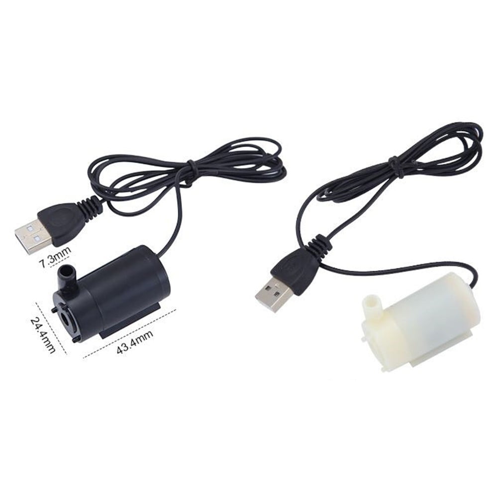 Small Water Pump Silent Submersible USB 5V 1m Cable Garden Outdoor Fountain Tool Black Smile Home Black