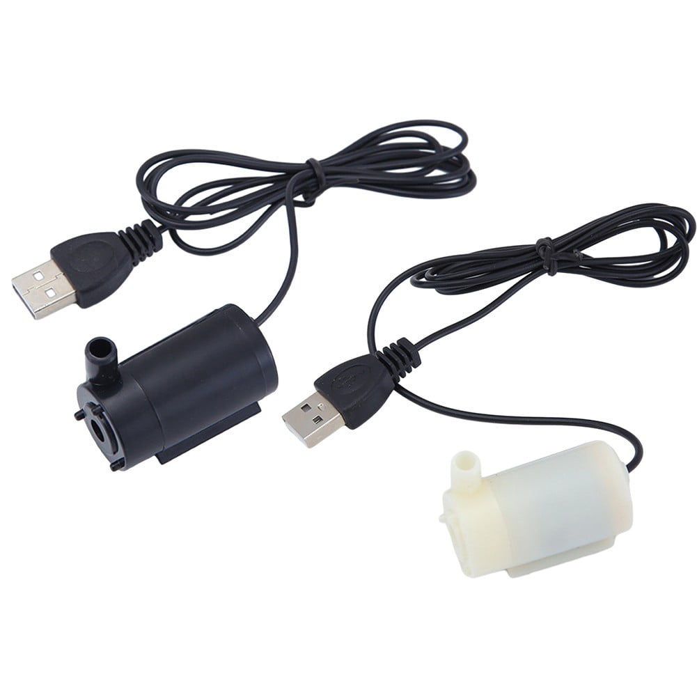 Small Water Pump Silent Submersible USB 5V 1m Cable Garden Outdoor Fountain Tool Black Smile Home White