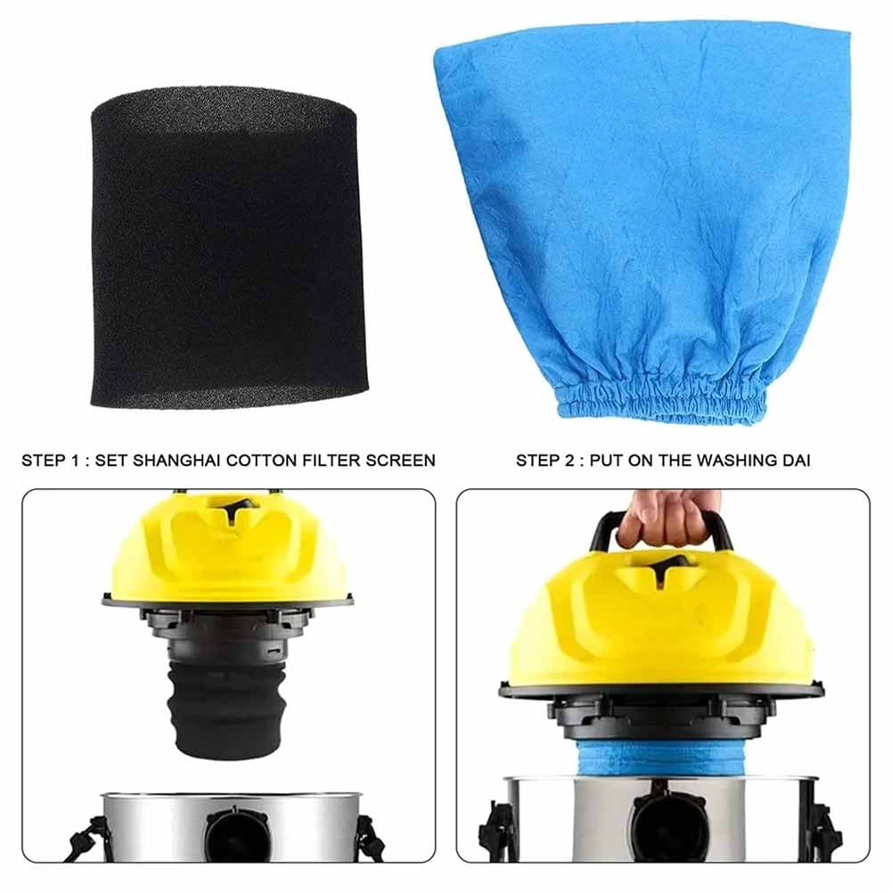 Karcher Mv1 Wd1 Wd2 Wd3 Nt Vacuum Cleaner Replacement Textile Filter Bags 4 Pack White Dust Bags For Karcher Series Vacuum Cleaners B