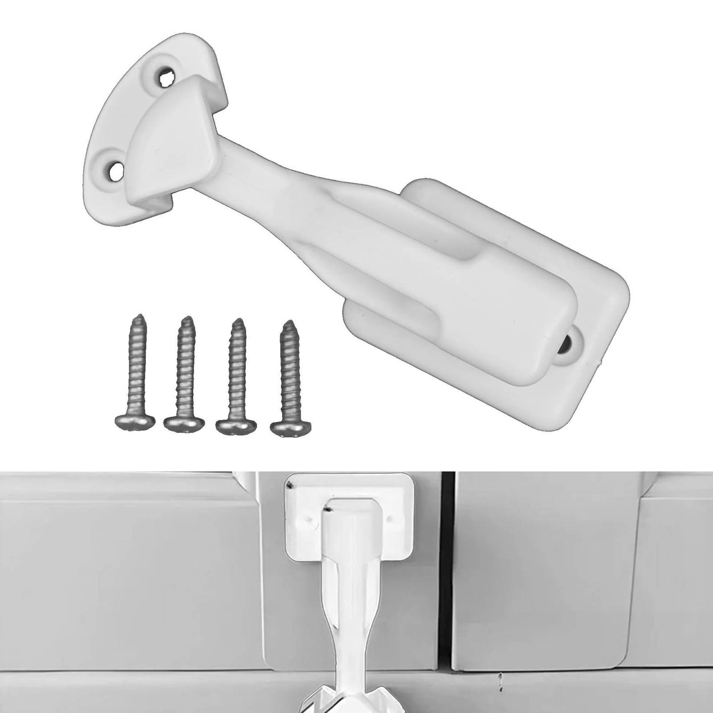 Nylon Rv Cabinet Latch Lock For Camper Trailer Boat Easy Install Secure Door Catch Holder White Black Travel Accessory Construction White