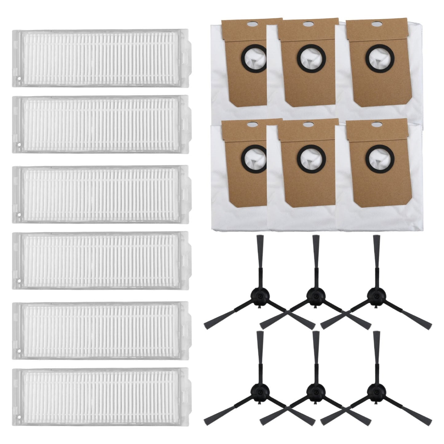 Cecotec Conga 13090 Spin Revol Home Vacuum Filter Dust Bag Side Brush Replacement Kit With 6 Filters 6 Bags 6 Brushes For Efficient Cleaning