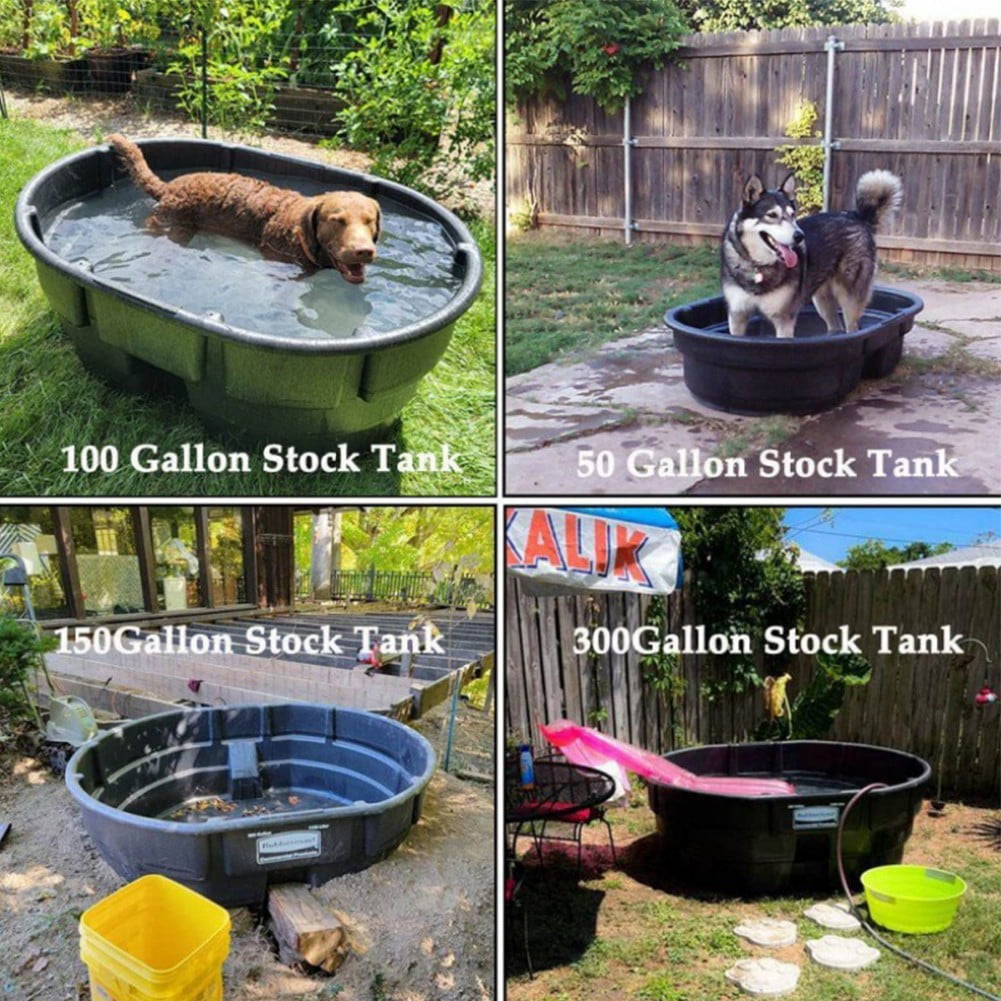 210D Oxford Fabric Stock Tank Cover Oval Ice Bath Cover Gallon Basin Waterproof Drawstring Pool Protector 50Gallon 300 gal