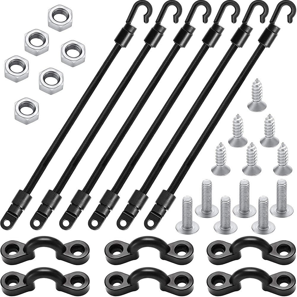 Fankenuo 6 Set 18 Inch Fishing Rod Straps for Boat Deck Fishing Rod Tie Down for Kayak 4#