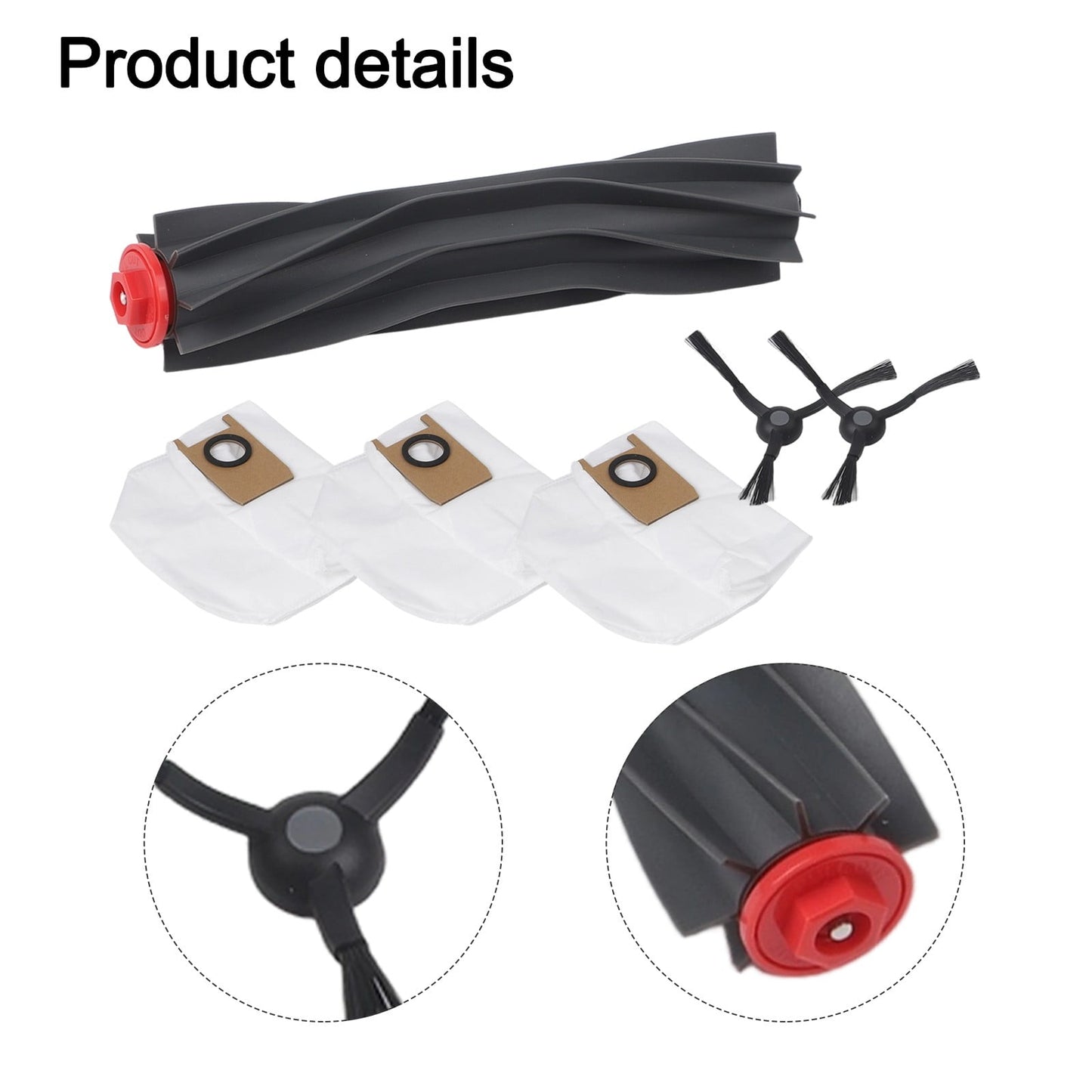 1 Set Main Roller Side Brush Dust Bags Kit Improving Air Quality For Eufy 3-in-1 E20 Robot Vacuum Cleaner Part Accessories