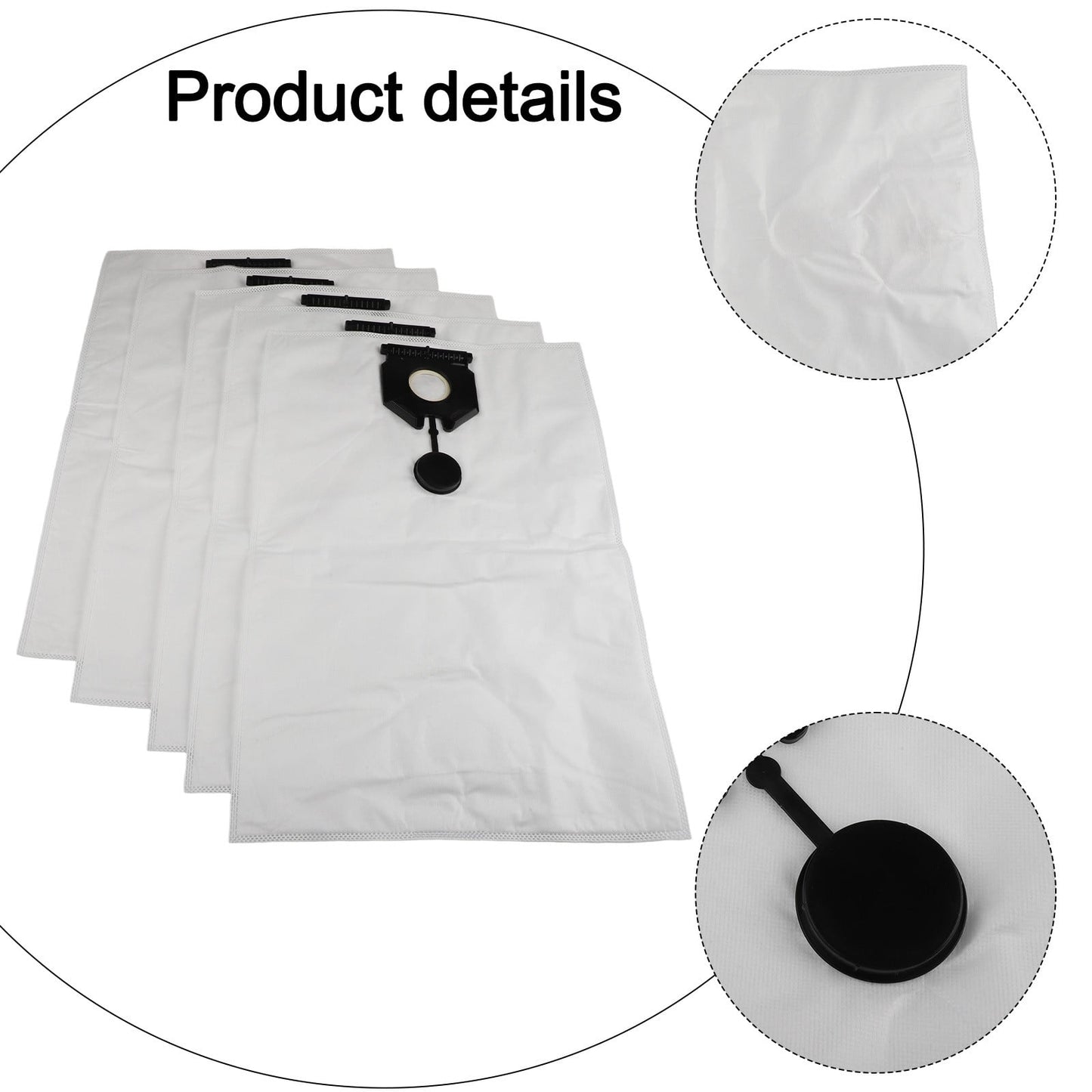 5PCS Vacuum Cleaner Bags Mproved Cleaning Efficiency Replacement For Karcher NT 40/1, NT 50/1 Tact 2.889-155.0 Vacuum Cleaner