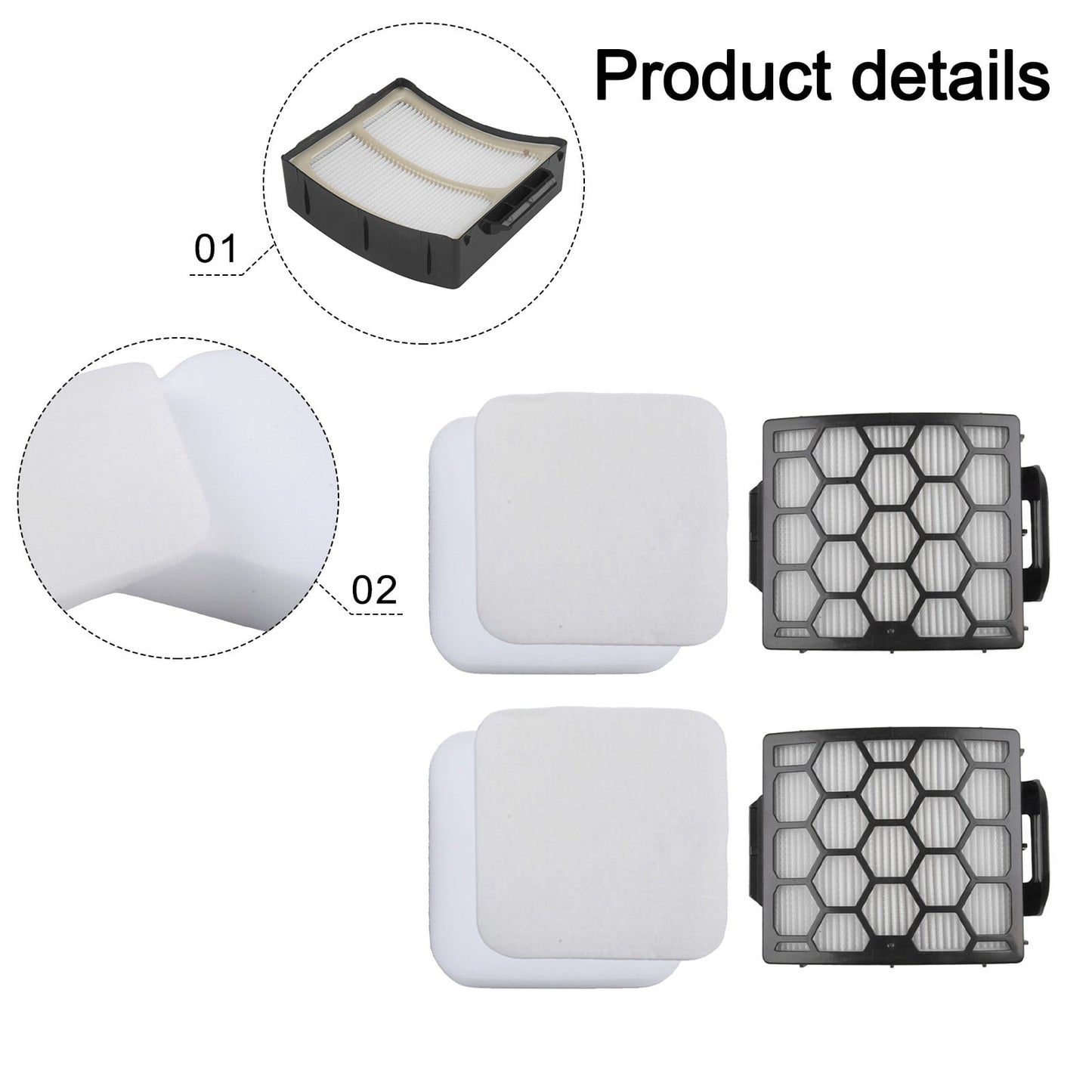 Foam Replacement Filter For Shark LA480WM UV850 UV900 UV900CCO LA492 LA481 LA481C LA481HGN LA481HBJ Part # XHF320 & XFFK602UKT