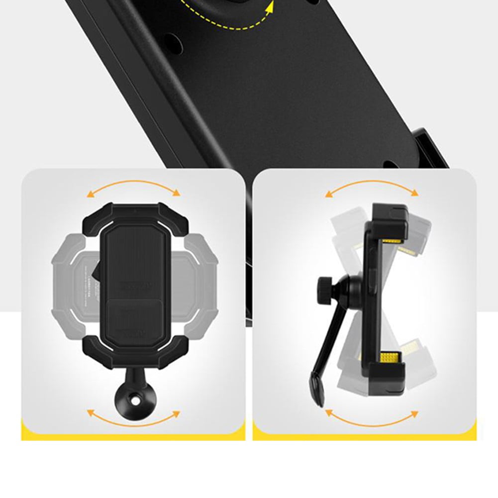 Adjustable Motorcycle Phone Holder With Silicone Protection For Secure Locking Yellow