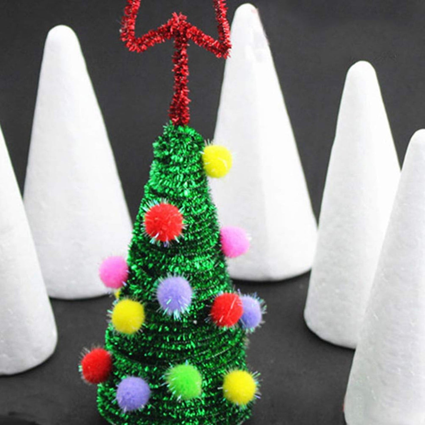 Lierteer Styrofoam Foam Cones Polystyrene for Crafts DIY Painting Triangle Tree 20cmX7.9cm