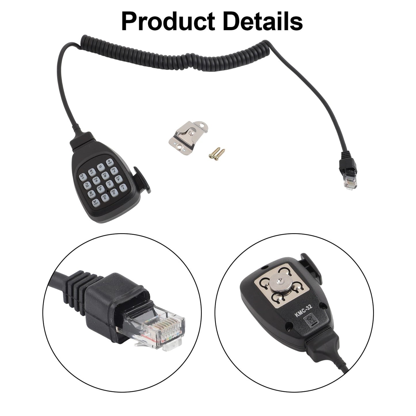 Mc-59 Microphone For Kenwood Tm-271A, Tm-281A, Tm471A, Tm-D710A, And Tm-V71A Mobile Intercoms, Large-Format Microphone Tools As Shown
