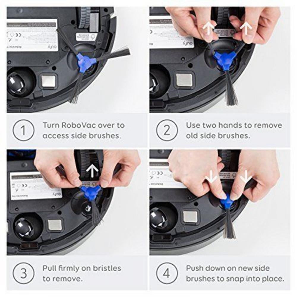 8Pcs Replacement Parts Compatible with Robot Vacuum Cleaner RoboVac 11S, 12, 15T, 15C, 25C, 30, 30C Slim Carpet Sweeper Filter Side Spin Brushes & Main Roller Brush Attachment