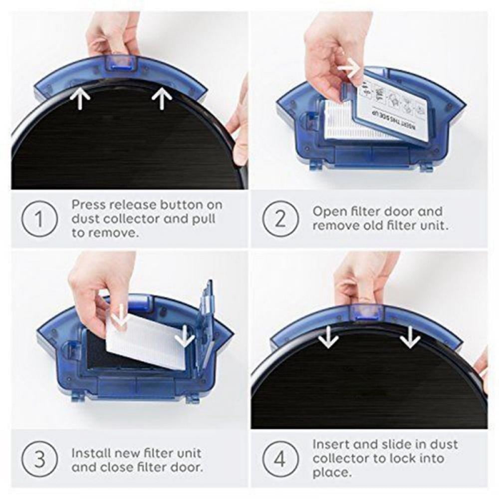 8Pcs Replacement Parts Compatible with Robot Vacuum Cleaner RoboVac 11S, 12, 15T, 15C, 25C, 30, 30C Slim Carpet Sweeper Filter Side Spin Brushes & Main Roller Brush Attachment