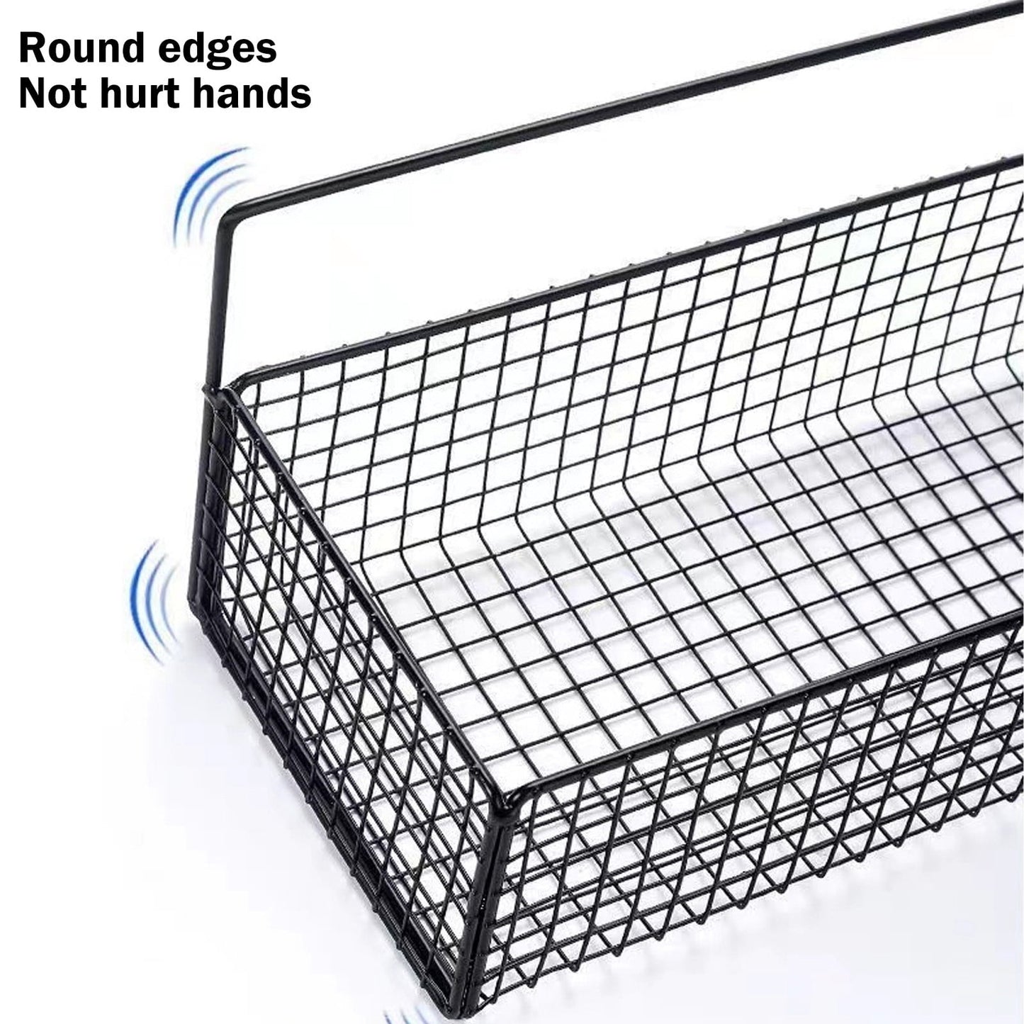 Hanging Floating Shelves, 2 Sets Of Wall Mounted Shelves For Wall Storage, Hanging Storage Shelf For Bathroom, Living Room, Bedroom, Kitchen Seasoning Rack Shower Toiletries Basket Black