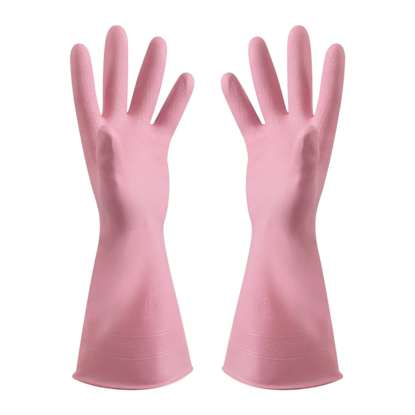 1 Pairs Rubber Gloves for Dishwashing Cleaning, Cotton Lined Household Gloves, Waterproof Gloves for Kitchen Bathroom, Reusable Gloves, Food Grade Non-Slip Household Kitchen Gloves Pink,S
