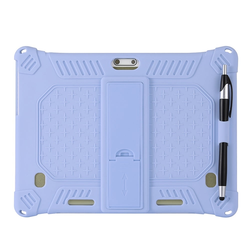 10,10.1 inch Silicone Tablet Case with Stylus Pen & Shoulder Strap, Universal Shockproof Silicone Cover Case,Soft Portable Protective Cover for Android Tablet PC Purple