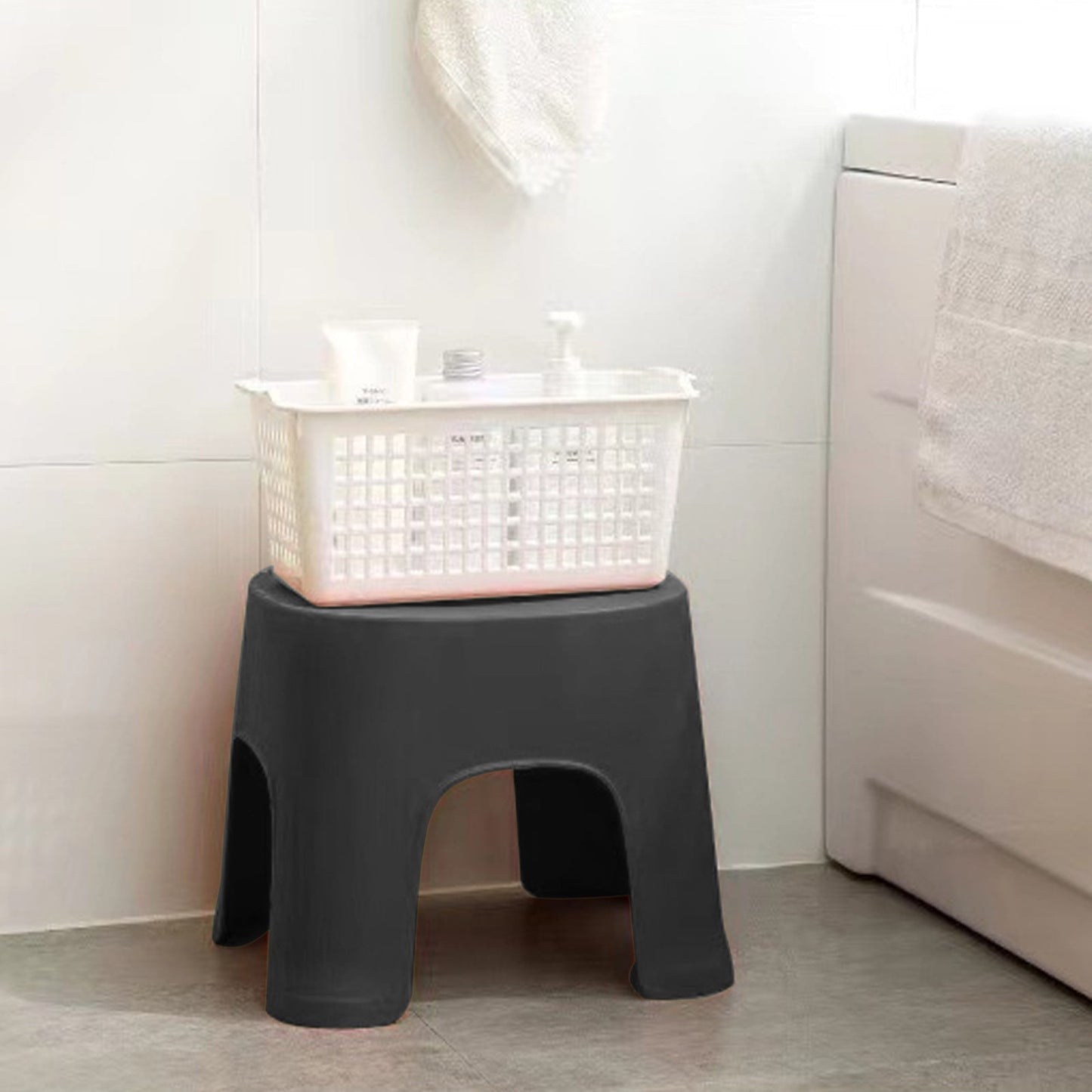 Step Stool for Kids Stool for Bathroom Toddler Stool Bathroom Step Stool Step Stool for Toddlers Anti Non-Slip Toilet Seat Child,Plastic Mini Stool,Thickened Design Ideal,Sturdy And Lightweight Black