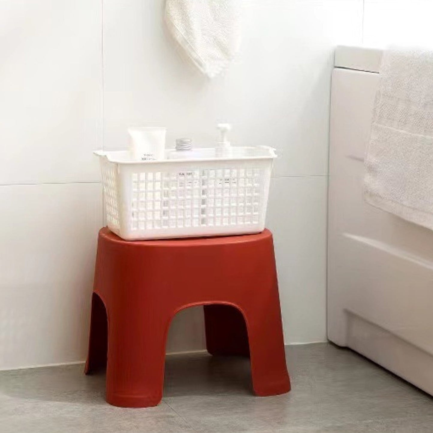 Step Stool for Kids Stool for Bathroom Toddler Stool Bathroom Step Stool Step Stool for Toddlers Anti Non-Slip Toilet Seat Child,Plastic Mini Stool,Thickened Design Ideal,Sturdy And Lightweight Red