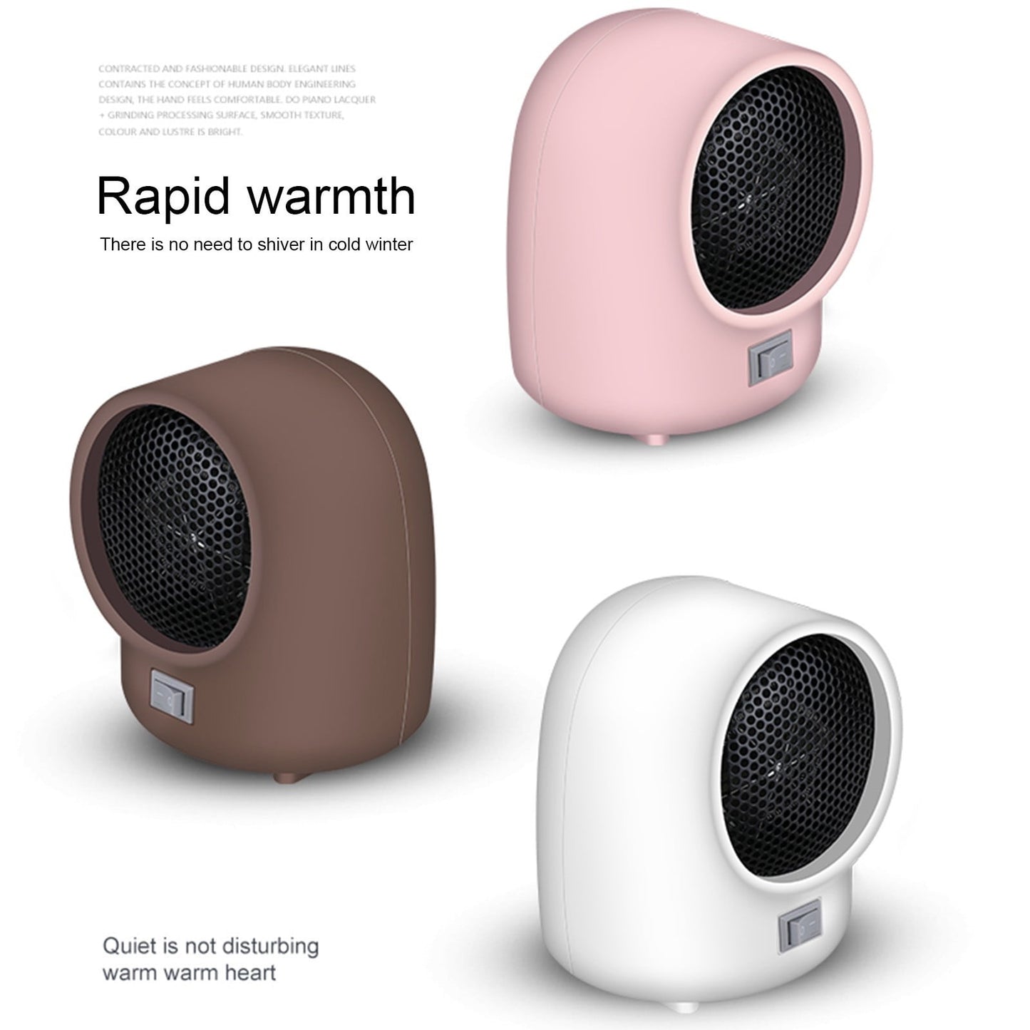 Space heater,Portable Quiet Desk Heater,Energy-Saving Bathroom Heater,Tipping and Overheating Protection,Fast Heating Small Space Warmer ABS PPS Energy Saving Indoor Decor for Desk Pink