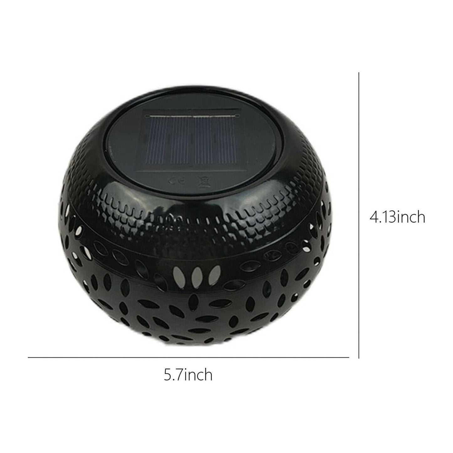 Solar Lantern Outdoor Waterproof, Solar Table Lights LED Metal Tabletop Light Solar Powered Decorative Lighting Lanterns for Desk Bedroom Patio Garden Yard,Flickering Flame Light round Pot Black