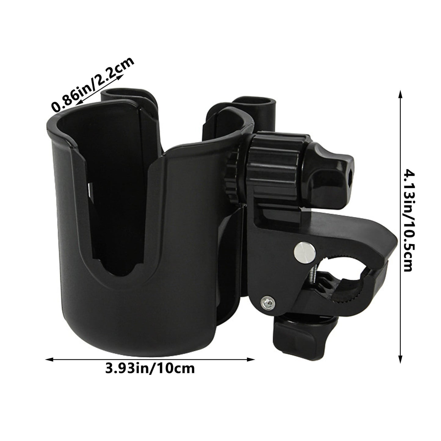 2-in-1 Bicycle Cup Holder with Mobile Phone Holder - Universal Water Bottle Holder, Coffee & Tea Mug Holder, for Electric Bike, Bicycle, Motorcycle, Stroller, Walker - Fits Phones Up to 6.5 Inches
