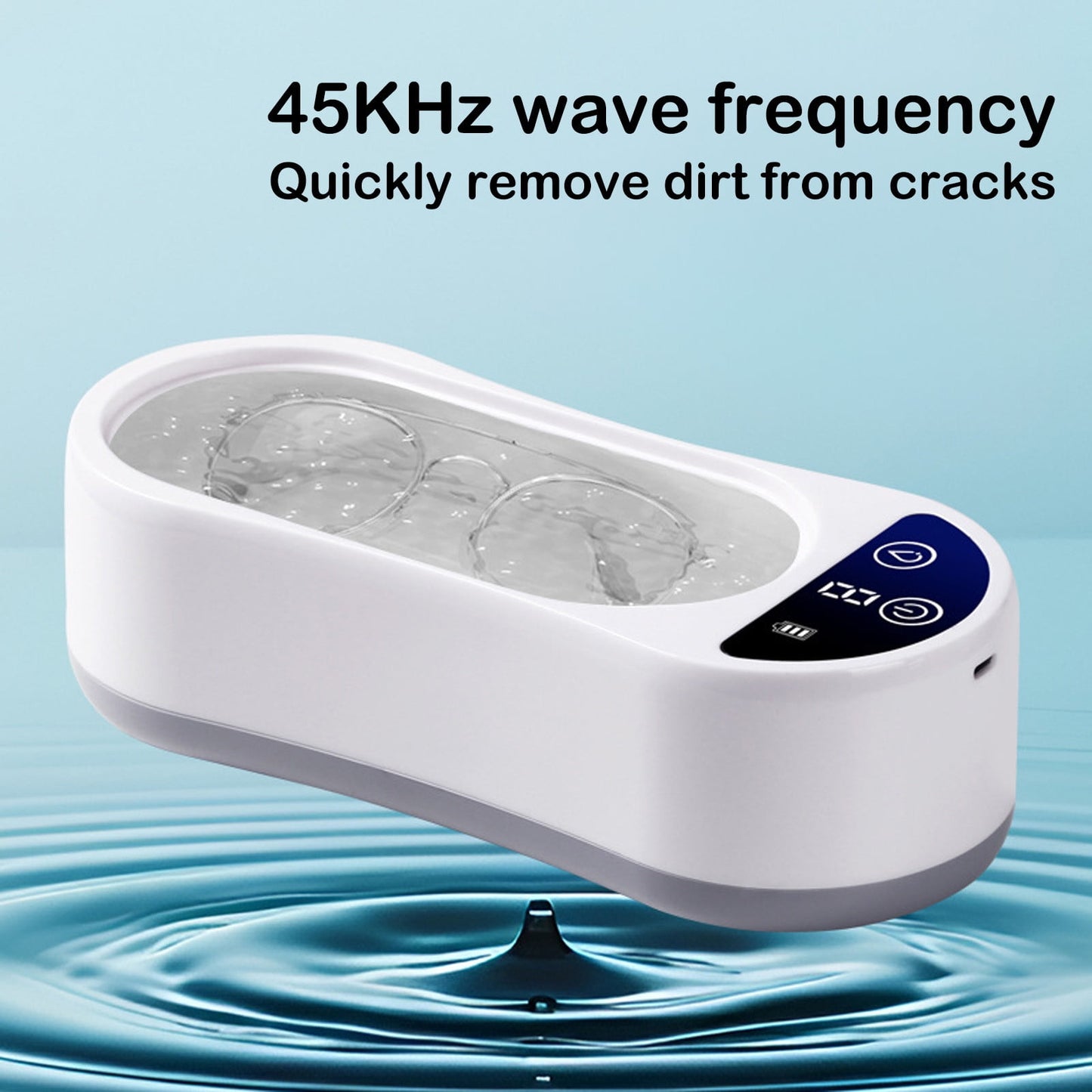 Professional Ultrasonic Cleaner Timer, Ultrasonic Jewelry Cleaner, Portable Jewelry Cleaner Machine, Ultrasonic Retainer Cleaner for Glasses Jewelry