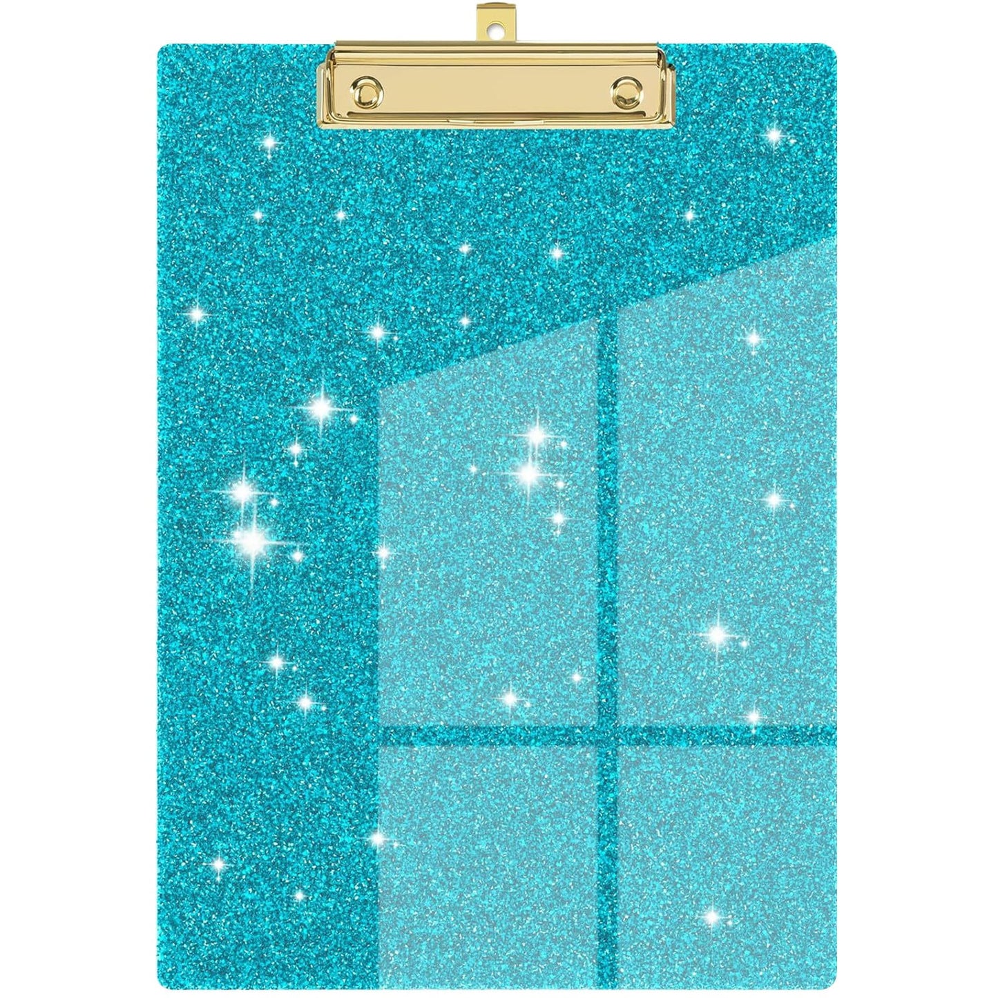 Acrylic Clipboards, Fashion Glitter Clip Board with Low Profile Gold Clip, Designed for Classroom School and Office Use, A4 Letter, 5.91x3.94x0.39 5.91" x 3.94" x 0.39" Green