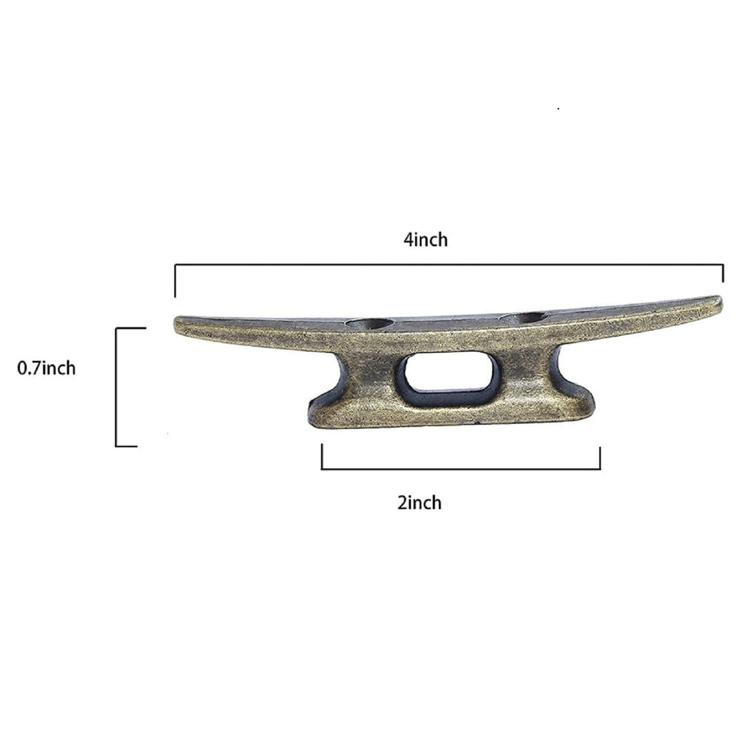 Boat Dock Cleats Rope Cleat Marine Cleats Iron Boat Cleats with Hardware ldeal for Deck,Nautical Decor,Cleats for Boat Dock,Boat Tie Down Cleats 4 PCS, 2x4x0.7 2" x 4" x 0.7" Bronze