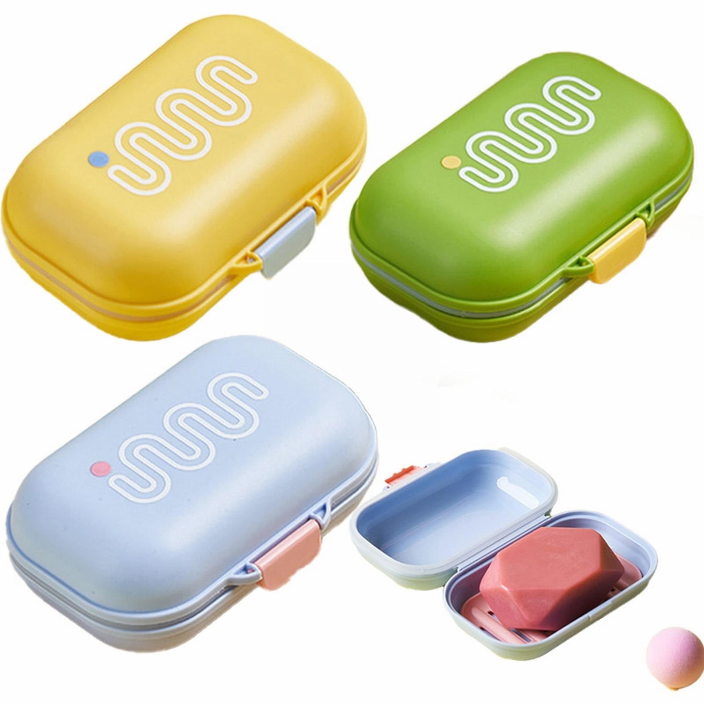 Travel Soap Case, Waterproof Portable Container with Ventilated Lid, Cute Bath Accessory for Hotels, Gym, Compact Toiletry Storage Solution Blue 4.52x2.95x1.88' 4.52" x 2.95" x 1.88" Blue