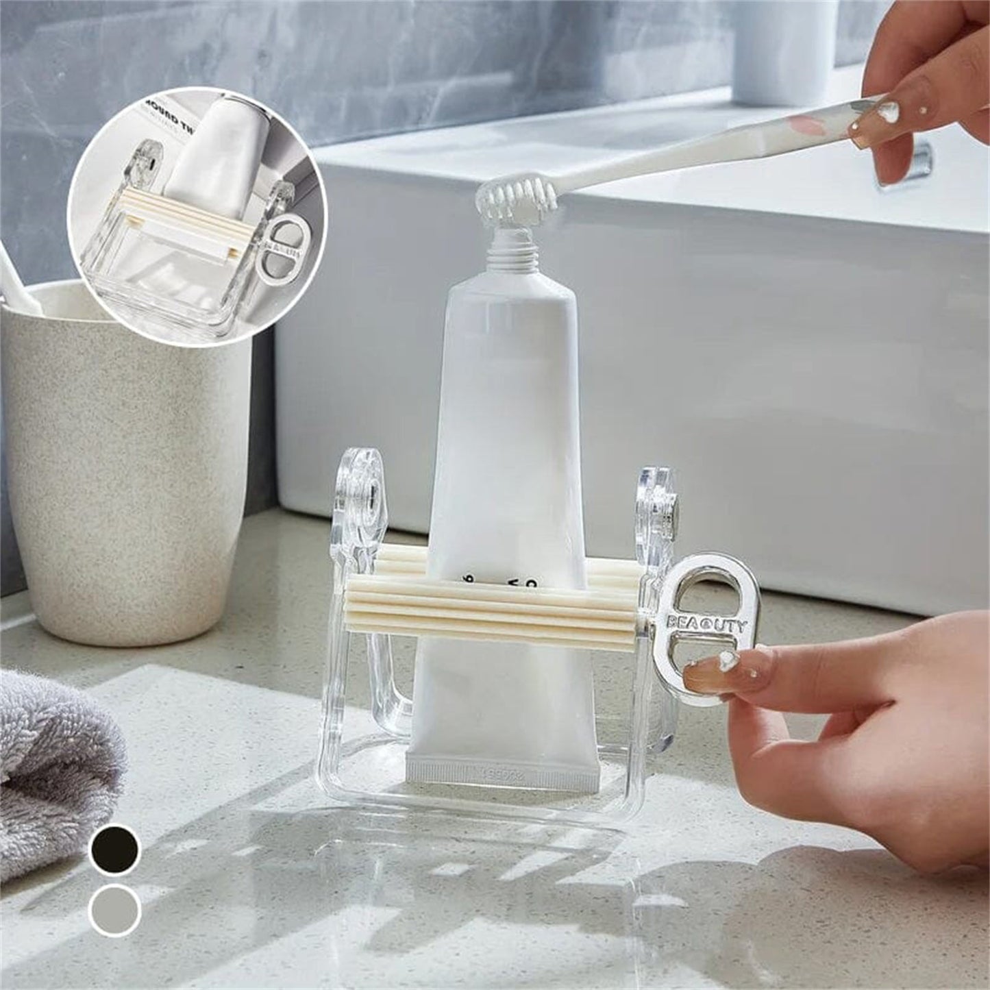 Luxury Paint Tube Squeezer Wringer Tool - Rolling Tube Squeeze Roller for Toothpaste - Toothpaste Tube Squeezer for Artists, Hair Salons, Painters - Daily Living Essential, (Black) 3.39x4.13x3.78 3.39" x 4.13" x 3.78" Black*3